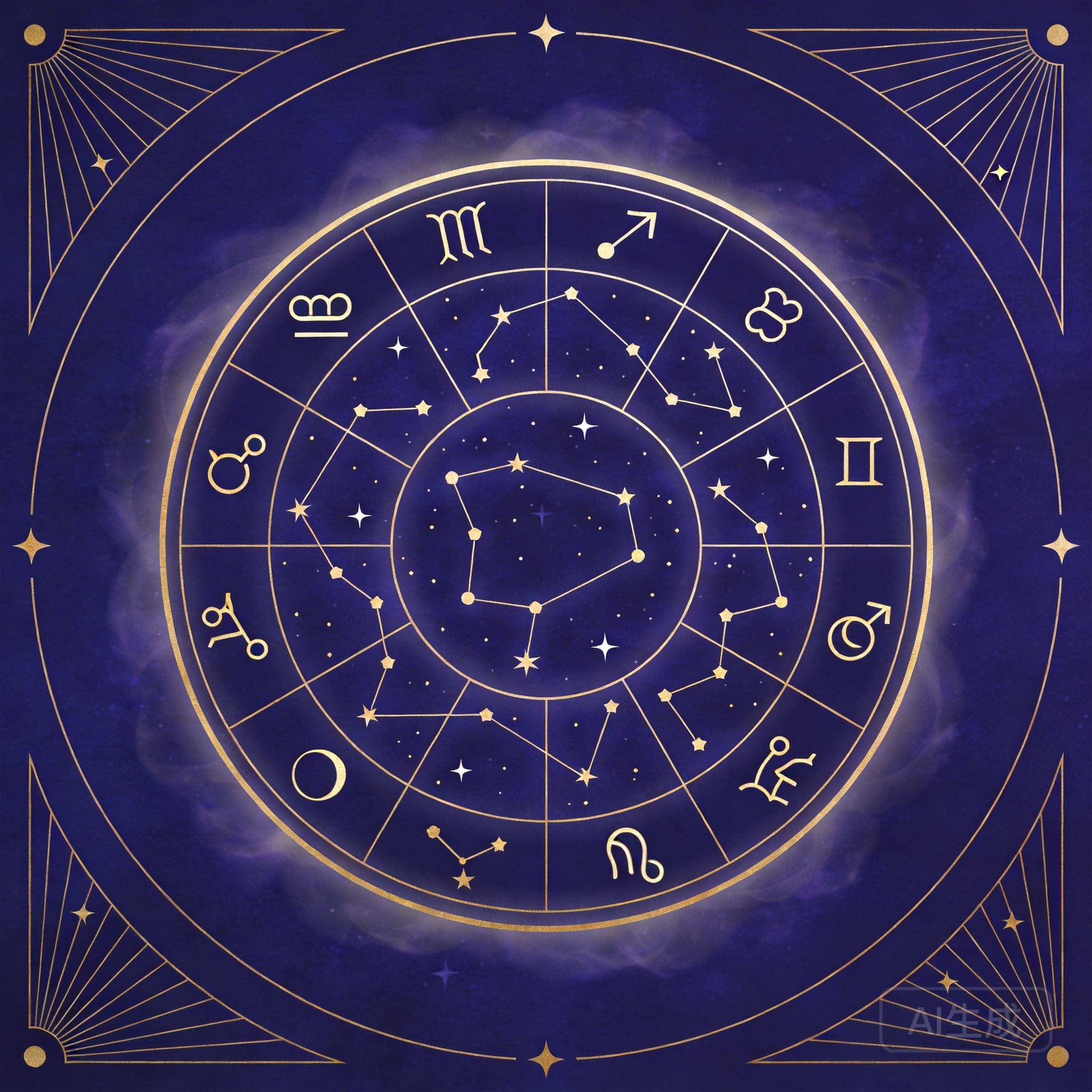 Rising sign and ascendant calculation visual over an astrology chart wheel